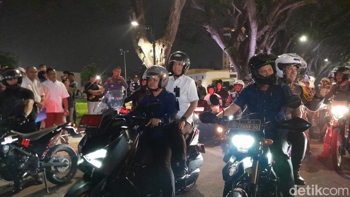 Forkopimda Kota Medan melakukan patroli bersama untuk memantau keamanan di malam tahun baru.(Rechtin Hani Ritonga/detikSumut)