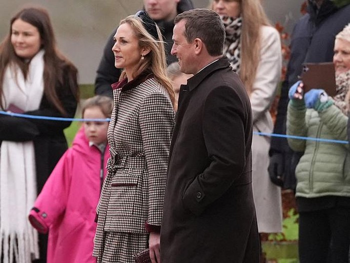 Harriet Sperling (left) and Peter Phillips attend the Sunday morning church service at St Mary Magdalene church in Sandringham, Norfolk. Picture date: Sunday December 28, 2025. (Photo by Joe Giddens/PA Images via Getty Images)