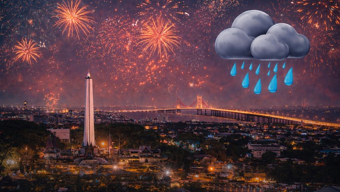 Cuaca Malam Tahun Baru di Surabaya, Awas Hujan Jam Segini