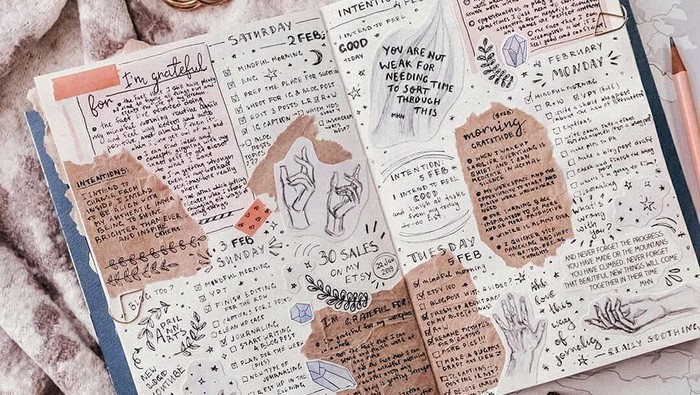 Ilustrasi journaling. (Pinterest: aprilannarts)