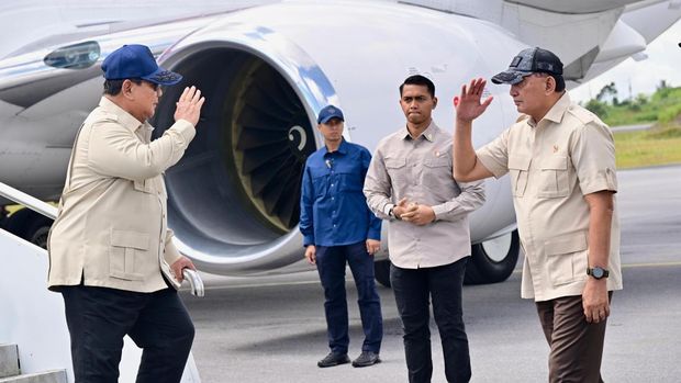 Presiden Prabowo Subianto kembali melakukan tinjauan ke wilayah bencana di Sumatra, Rabu (31/12/2025). Rencananya Presiden melakukan pengecekan ke tenda pengungsian hingga pembangunan infrastruktur terdampak. (Dok BPMI)