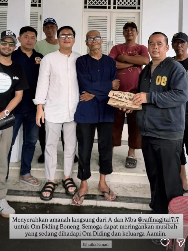 Raffi Ahmad Gercep Beri Bantuan Uang Tunai ke Diding Boneng Usai Rumah Roboh