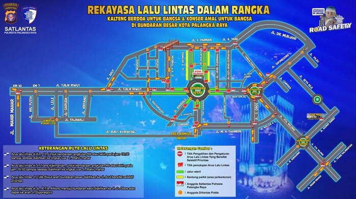 Rekayasa lalu lintas jelang malam tahun baru 2026 di Palangka Raya.