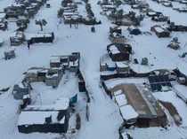 Salju Selimuti Kota Azaz, Suriah