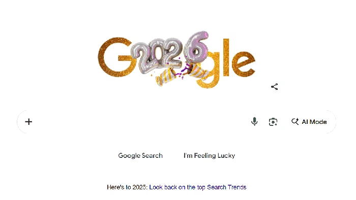 Sambut Tahun Baru 2026, Google Hadirkan Doodle Interaktif yang Bikin Meriah!