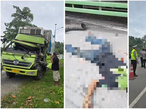 Truk Adu Kambing di Jalinsum Lampung Selatan, 3 Orang Tewas