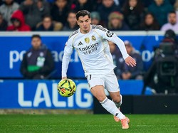 Brahim Diaz, yang sedang memperkuat Maroko di Piala Afrika 2025, baru mengemas satu gol. Jumlah itu sama seperti Dean Huijsen, Franco Mastantuono, Alvaro Carreras, dan Eder Militao. Foto: Getty Images/Diego Souto