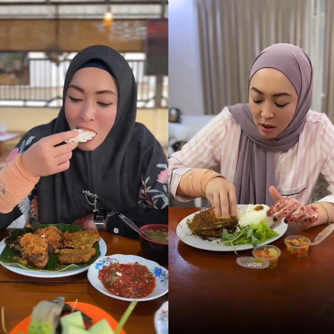 Gaya Seru Angelina Sondakh Jadi Food Vlogger, Makan Bebek Goreng hingga Kepiting