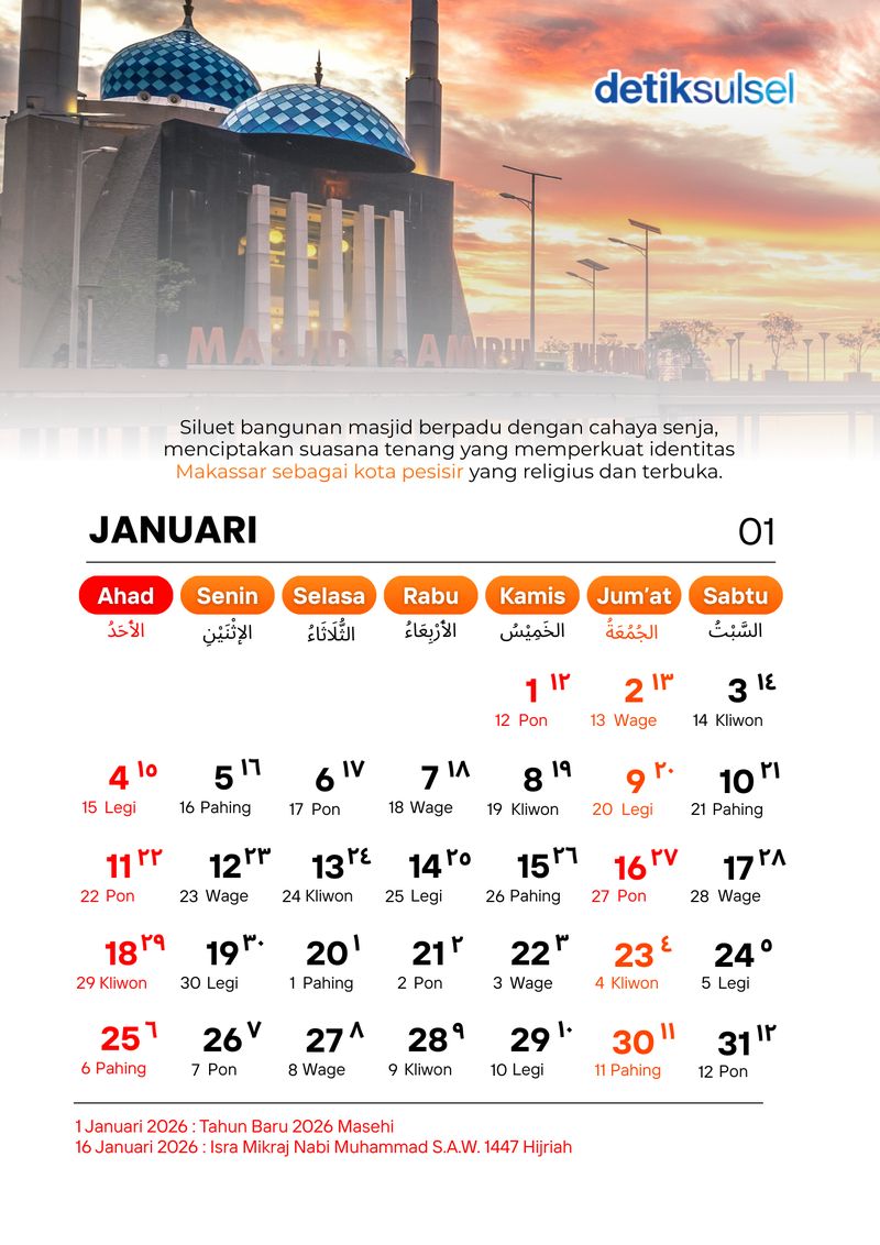 Kalender Januari 2026