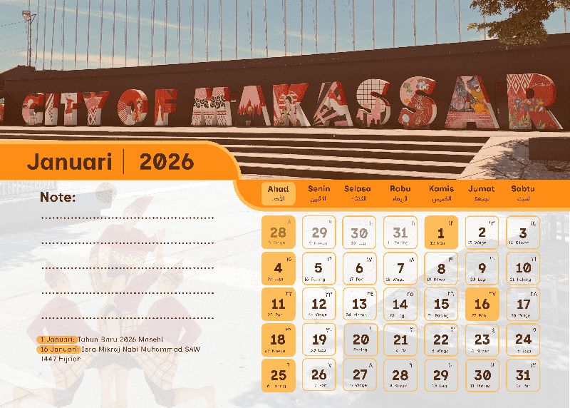 Kalender Januari 2026
