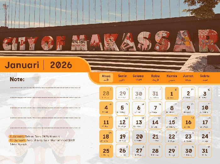 Kalender Januari 2026 Lengkap dengan Daftar Libur dan Hari Besarnya