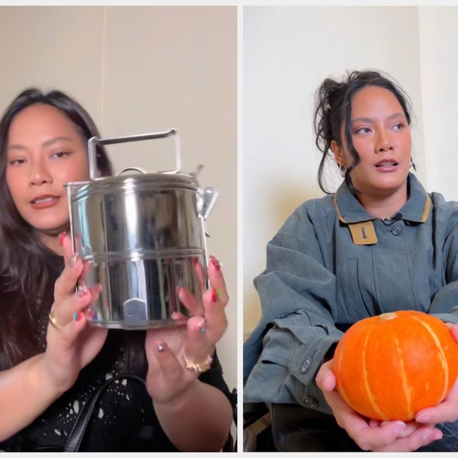 Nggak Expect! Tara Basro Bawa Rantang Makan hingga Labu di Dalam Tas