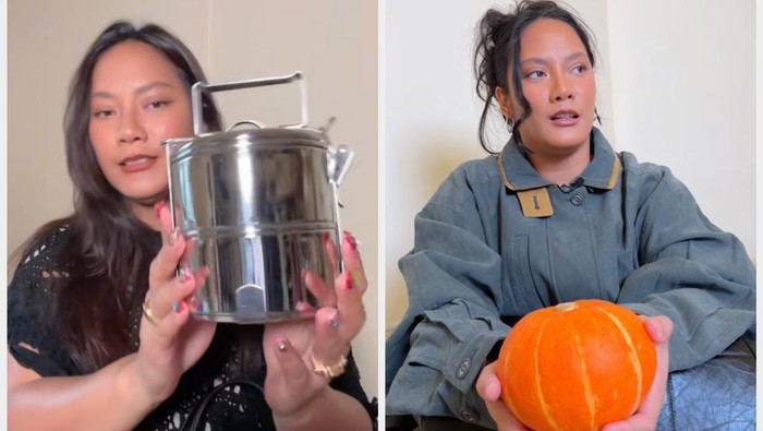 Nggak Expect! Tara Basro Bawa Rantang Makan hingga Labu di Dalam Tas