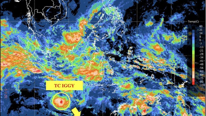 Siklon tropis Iggy yang terbentuk pada 1 Januari 2026