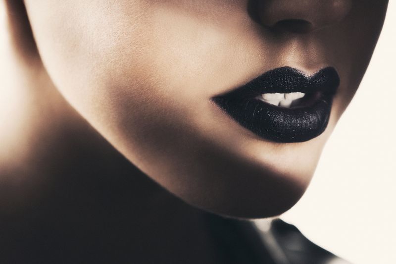 Black lipstick.