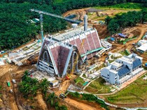 Potret Terbaru Gereja Basilika di IKN yang Rampung Bulan Depan