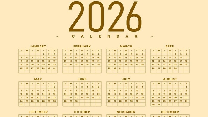 Kalender 2026 Lengkap dengan Tanggal Merah, Ada Berapa Hari Libur?