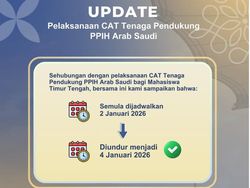 Jadwal CAT Tenaga Pendukung PPIH Arab Saudi Diundur Jadi 4 Januari 2026