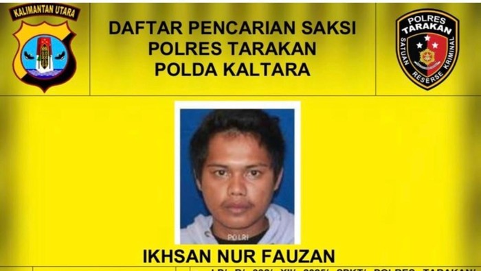 Polisi menyebar Daftar Pencarian Orang terhadap IK alias Ikhsan sebagai saksi kasus. (Dok Polres Tarakan)