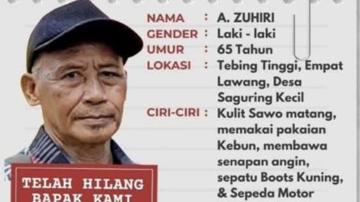 Pria Paruh Baya di Empat Lawang Dilaporkan Hilang 2 Minggu Usai Pamit ke Kebun