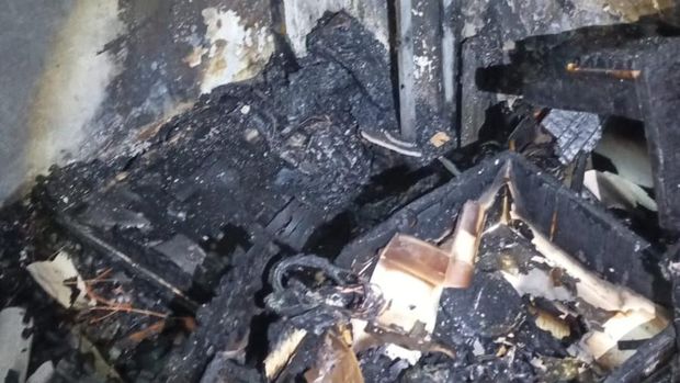 Studio musik di Kingkang, Kecamatan Wonosari, Klaten, terbakar, Jumat (2/1/2026) pagi.