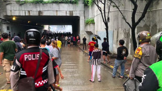 Tawuran antarwarga kembali terjadi di underpass Manggarai, Jakarta Selatan (Jaksel). Tawuran telah dibubarkan kepolisian. (dok Polres Jaksel)