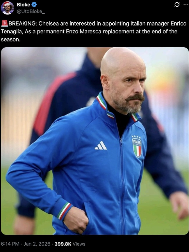 Meme Kocak Ten Hag Merapat ke Chelsea usai Maresca Kena Pecat