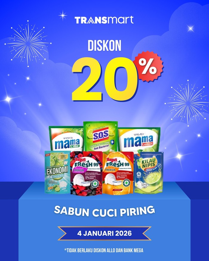 Transmart Full Day Sale Berlimpah Diskon, Beli Sabun Cuci Piring Jadi Makin Murah