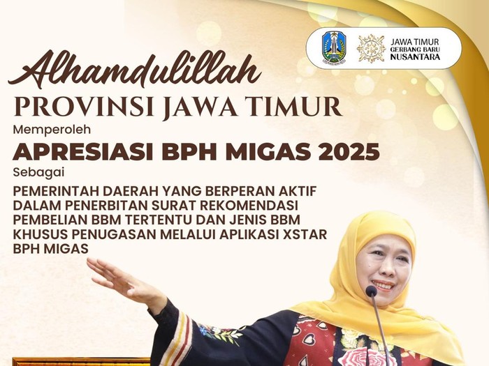 Pemprov Jawa Timur mendapat penghargaan dari BPH Migas