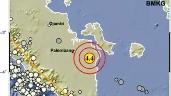 Gempa 4,4 Guncang Palembang Dini Hari, Warga Sempat Terbangun
