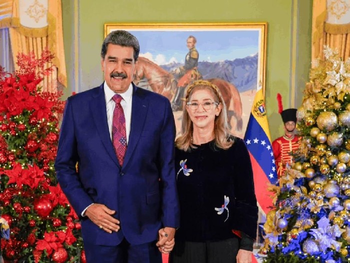 Presiden Venezuela Nicolas Maduro dan istri, Cilia Flores
