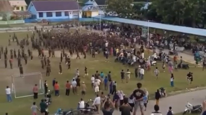 Heboh TNI Vs Brimob Bentrok Usai Pertandingan Sepakbola di Buton Selatan