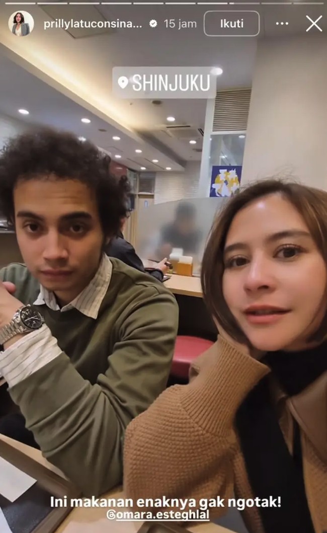 Kemudian Prilly Latuconsina dan Omara Esteghlal yang menikmati liburan Tahun Baru 2026 ke Jepang. Foto: Dok. Instagram