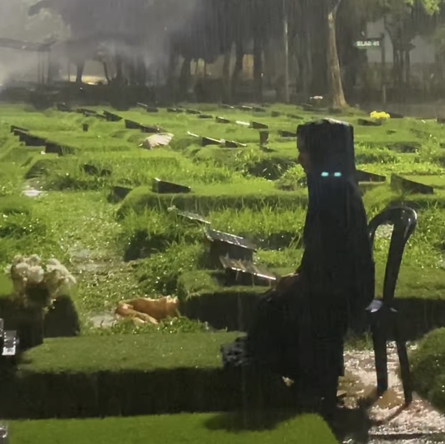 Hujan Deras Temani Karina Ranau Ungkap Rindu di Makam Epy Kusnandar