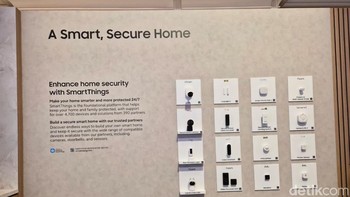 Melalui SmartThings, Samsung memamerkan ekosistem rumah pintar yang mendukung keamanan dan konektivitas berbagai perangkat dari beragam mitra global. Foto: Rachmatunnisa/detikINET