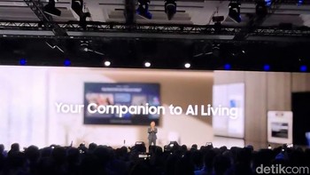 Samsung membuka First Look 2026 dengan memaparkan visi Companion to AI Living, yang menempatkan AI sebagai pendamping dalam berbagai aspek kehidupan sehari-hari. Foto: Rachmatunnisa/detikINET