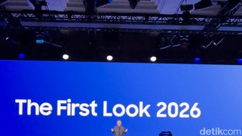 Panggung utama Samsung First Look 2026 menjadi ajang pemaparan inovasi dan arah teknologi Samsung di era AI, disaksikan langsung oleh ribuan pengunjung dan media global. Foto: Rachmatunnisa/detikINET