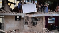 Banyak rumah dilaporkan roboh total, sementara bangunan lain mengalami kerusakan berat dan tidak lagi layak huni.  REUTERS/Maxwell Briceno