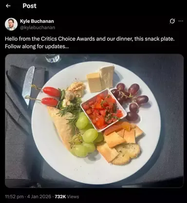 Meme tentang makanan di Critics Choice Awards