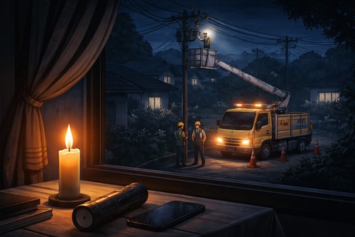 Ilustrasi pemadaman listrik, ilustrasi mati listrik. (Chat GPT)