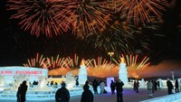 Festival Es Harbin Dibuka, Kembang Api Terangi Kota di Suhu Minus 20 Derajat