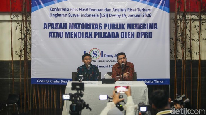 Generasi Z Disebut Paling Keras Tolak Pilkada Melalui DPRD Lingkaran Survei Indonesia (LSI) Denny JA merilis hasil survei publik terhadap pemilihan kepala daerah melalui DPRD di Kantor LSI Denny JA, Jakarta, Rabu (7/1/2026).