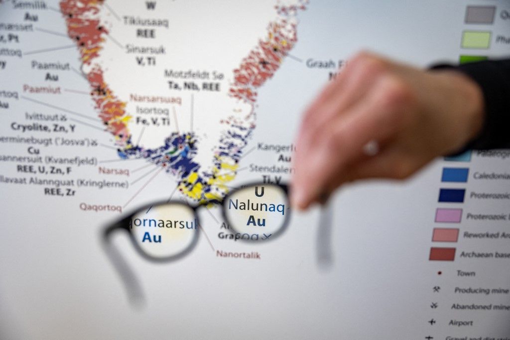 Ilustrasi peta Greenland. (Photo by Odd ANDERSEN / AFP)