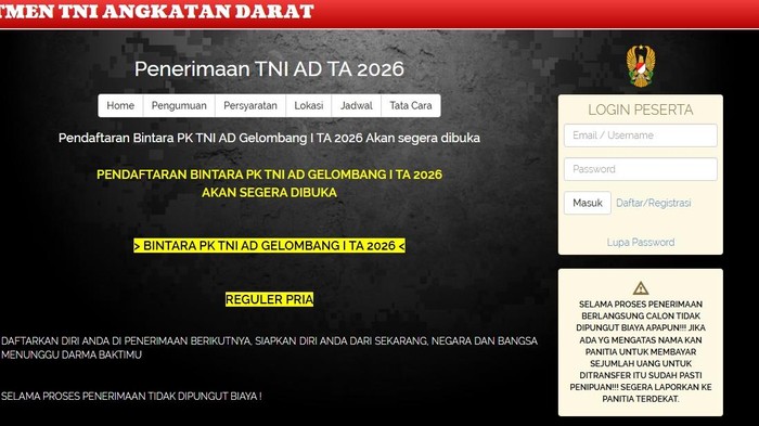 Rekrutmen TNI AD 2026 Bintara: Jadwal, Lokasi, Syarat, dan Tata Cara Daftar
