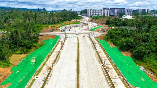 Jalan Utama di Kawasan Inti IKN Hampir Rampung, Begini Progresnya