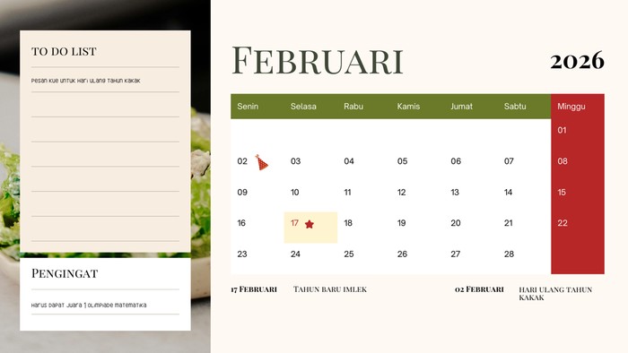 Kalender Februari 2026 Lengkap Jadwal Libur dan Hari Besarnya