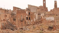 Belchite dulunya sebuah kota yang mulai berkembang di Abad Pertengaahan. Sebagian besar penduduk Belchite berprofesi sebagai petani dan pedagang. Namun, kota kecil ini berubah jadi porak-poranda usai meletusnya Perang Saudara Spanyol pada 1936-1939. Foto: Wikimedia Commons/CCA 4.0/Ripoll531