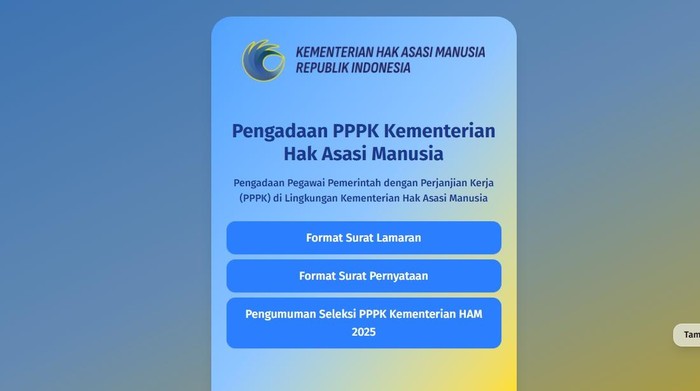 Link Formulir Surat Lamaran dan Pernyataan PPPK Kementerian HAM, Unduh!