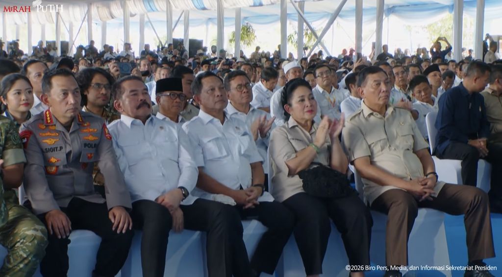 Panen Raya dan Pengumuman Swasembada Pangan, Karawang, Jawa Barat, Rabu (7/1/2026). (Tangkapan layar Youtube Setpres RI)