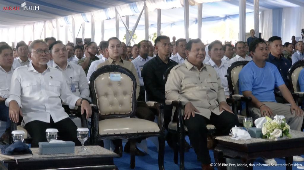 Panen Raya dan Pengumuman Swasembada Pangan, Karawang, Jawa Barat, Rabu (7/1/2026). (Tangkapan layar Youtube Setpres RI)